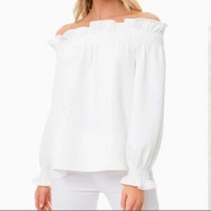 Tuckernuck Avon Lane White Off the Shoulder Marguerite Blouse